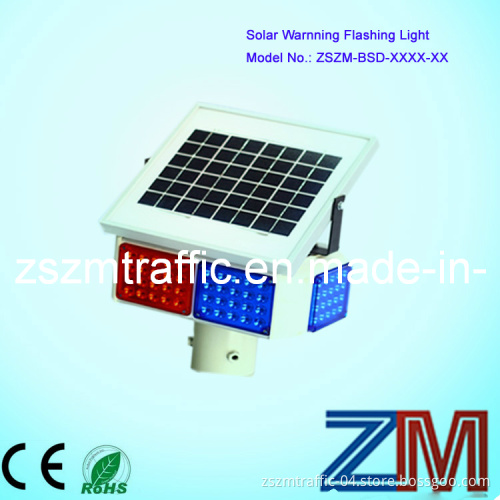 Traffic LED Solar Powered Blinking Warning Light with Two Group